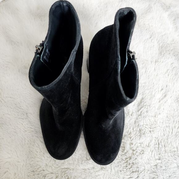 NEW Paul Green Sloane Black Suede Heeled Lug Ankle Boot - Picture 6 of 13